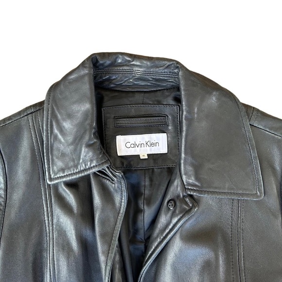 Vintage Calvin Klein black leather jacket - Picture 4 of 5